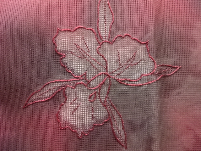   紗 蘭模様刺繍絵羽道行コート